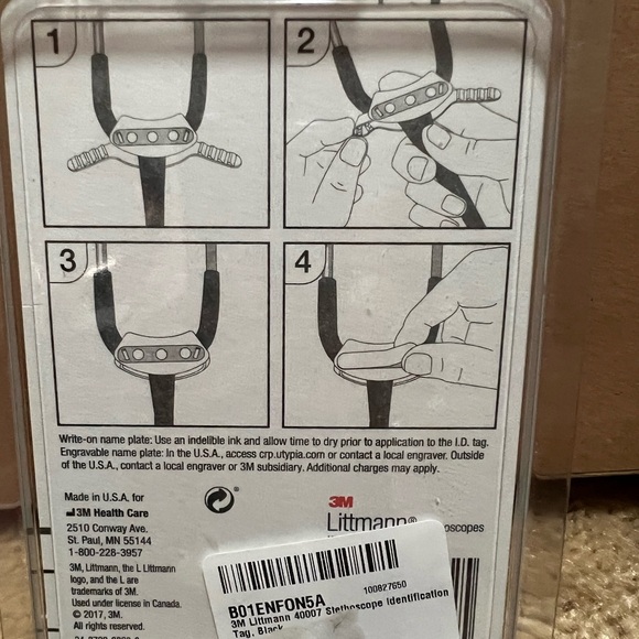 Littmann Stethoscope 🩺 identification tag black - Picture 2 of 2